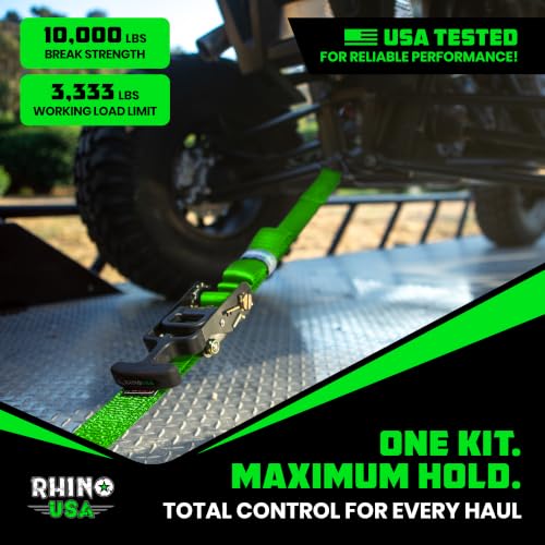 Car Hauler Tie Down Straps (Green / J-Hook)