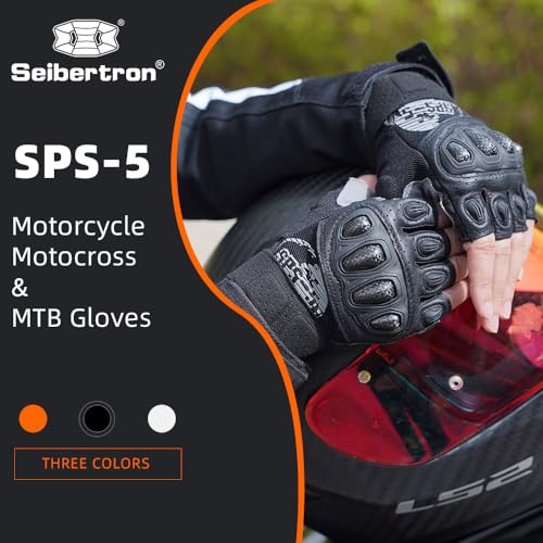 SPS 5 Unisex Touchscreen Road Racing Motorcycle MTB Sports Gloves Also fit BMX MX ATV Mountain Bike Bicycle Cycling Off (Black SPS-5 / XL Youth)