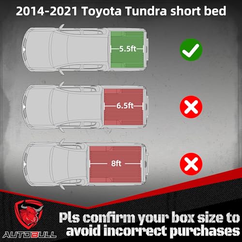 Hard Top Tri Fold tonneau Cover Compatible with 2007 (5’6“ / 2007-2021 Hard Folding)