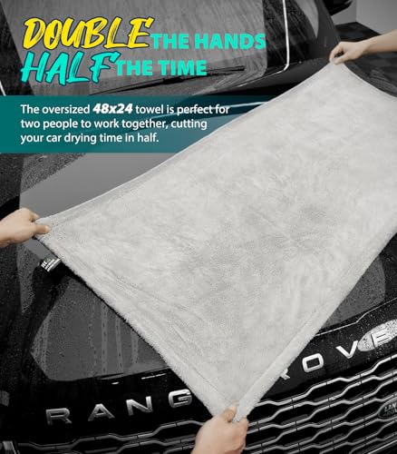 Full Sized SUV Drying Towel (Lightgrey-marineblue)