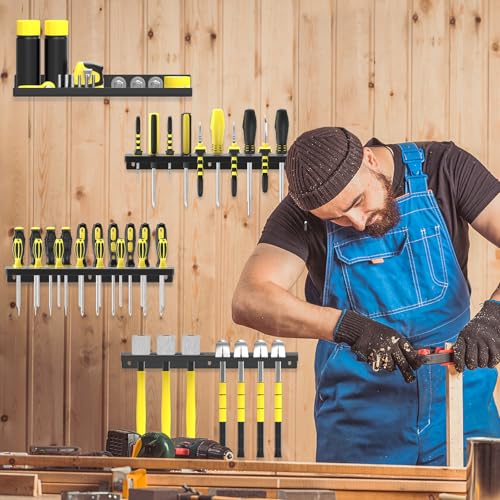 4Pcs Hand Tool Organizers Wall Mount (4 PCS Black)