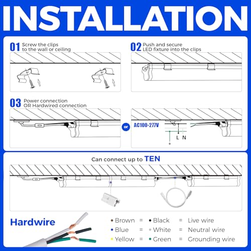 LED T5 Shop Light 3FT (6500k Super Bright White / 3 Feet)