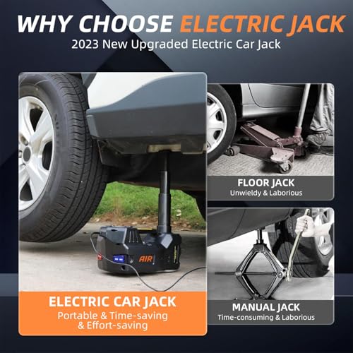 Electric Car Jack 5 Ton 12V Hydraulic (Black Jack+Impact Wrench)