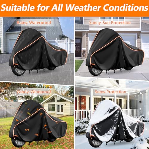 Motorcycle Cover for Honda GL1500 GL1800 (Black / for Honda GL1800)