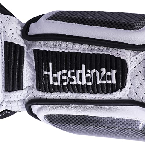 Unisex Leather Motorcycle Touch Gloves KM045 White (Small / White/Black)