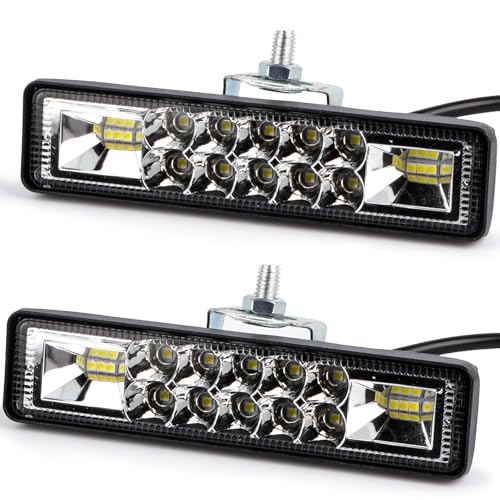 2Pcs 5.7 Inch 60W LED Light Bar Flood Spot Combo for Jeep Truck (White - 2 pieces 5.7 inches)