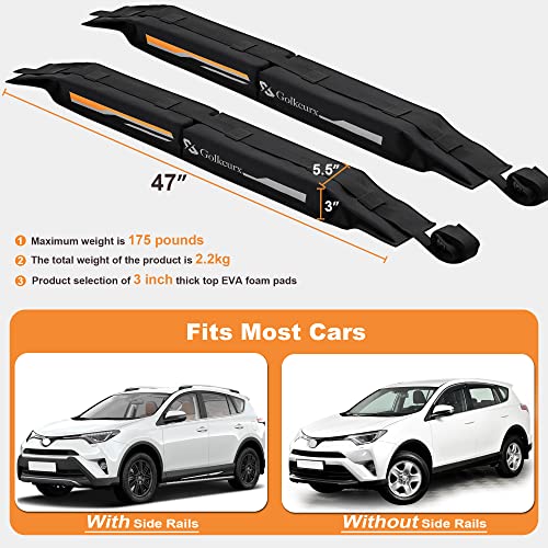 Universal Soft Roof Rack Pads for Kayak(Black)