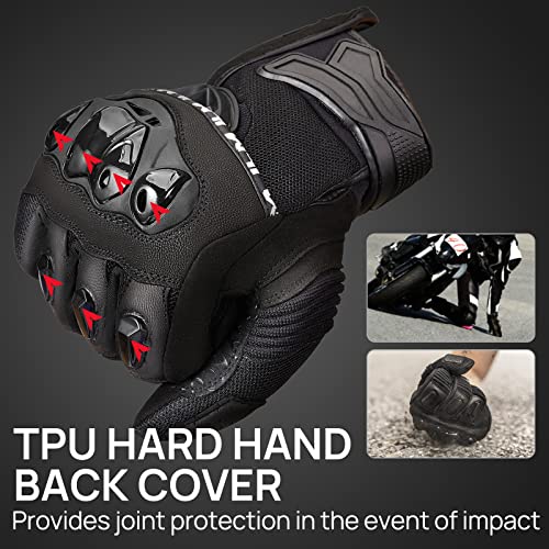 Motorcycle Gloves for Men Women Touchscreen Riding Gloves WD01 (black / Large)