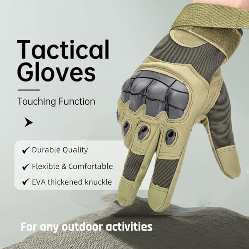 Green Touchscreen Tactical Gloves for Outdoor Protection Gloves (Green / Large)