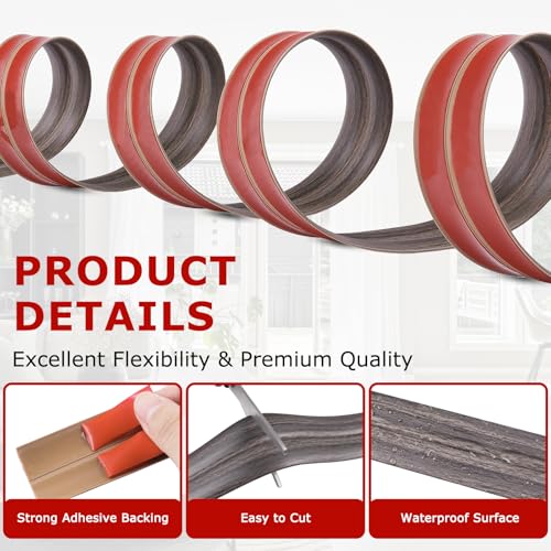 Wall Corner Protector Peel and Stick Corner Trim Molding (2.4 In x 20 Ft / Brown Walnut Wood)