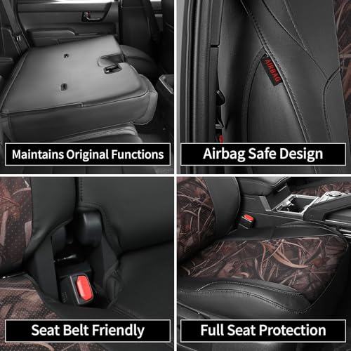 Tacoma Leather Car Seat Covers Custom Fit for Toyota Tacoma 2012 2013 2014 2015 (Leather(Black/Reed Camo) / 2012-2015 Tacoma Full Set (Regular Seats))