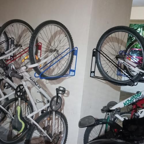 Bike Wall Mount Vertical Bike Hanger for Home Space Saving Rack Storage Mount for Garage or Home Bicycle Holder for Mountain Bikes Road Bikes Holds up to 77lbs Black (Black / 2 Bikes)