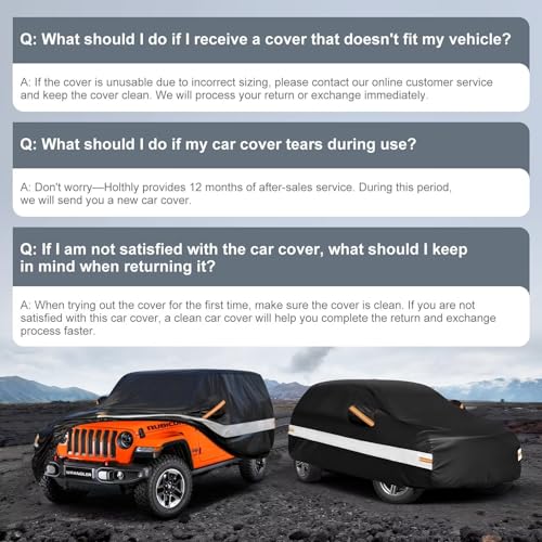 10 Layers Car Cover Custom Fit for Jeep Wrangler 4Door 4dr (Black Gray / Custom Fit for JEEP Wrangler-4)
