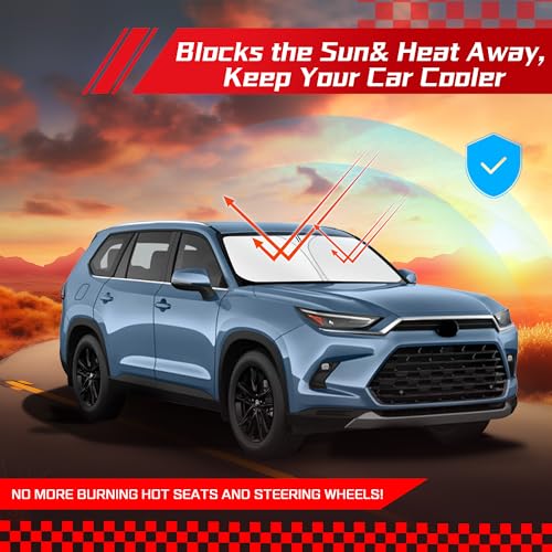 Windshield Sun Shade for Toyota Grand Highlander 2024 (for Toyota Grand Highlander 2024-2026 2027)