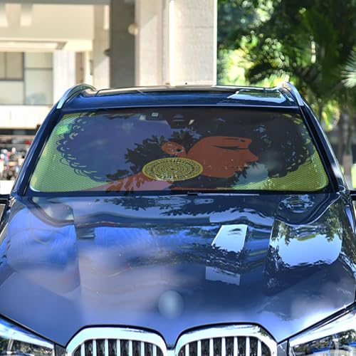 Car Front Windshield Sunshade (African American Woman)