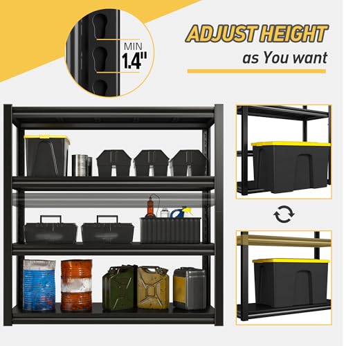 40" W Garage Shelving (19.1"D x 40"W x 56.9"H,Black)