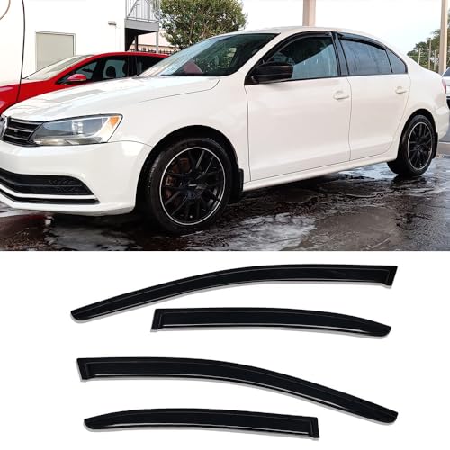 4PCS Side Window Wind Deflectors for Jetta 2011 (2011-2018 Jetta)