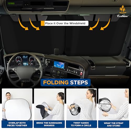 2 Piece Foldable RV Windshield Sun Shade (XX-Large)