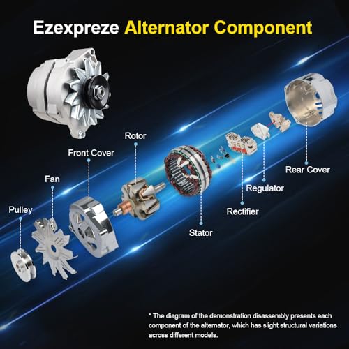 New 1 Wire Self Exciting Alternator High Output 120A compatible with Pontiac Buick Cadillac Chevy GM 350 SBC BBC 10SI Replacement#7127SEN (7127-SE-G)