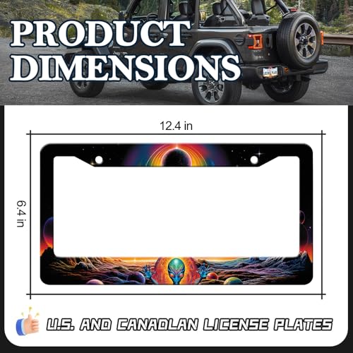 Neon Alien License Plate Frames (Neon Alien)