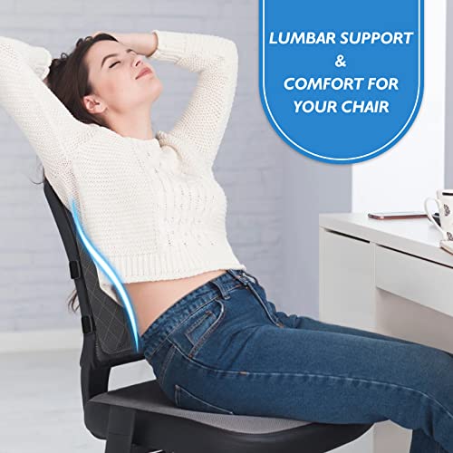 Lumbar Support Pillow for Office Chair (Grey)