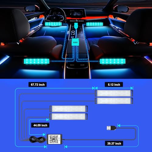 Interior Car Lights (4-Lines USB Port APP Control)