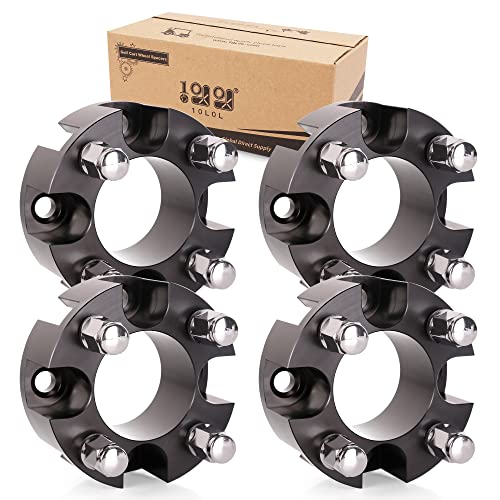 2 Inch Golf Cart Wheel Spacers Kit with Lug Nuts for Yamaha (4-Pack Black)