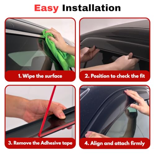Window Visors Compatible with Nissan Leaf 2010 (2010-2017 Leaf)