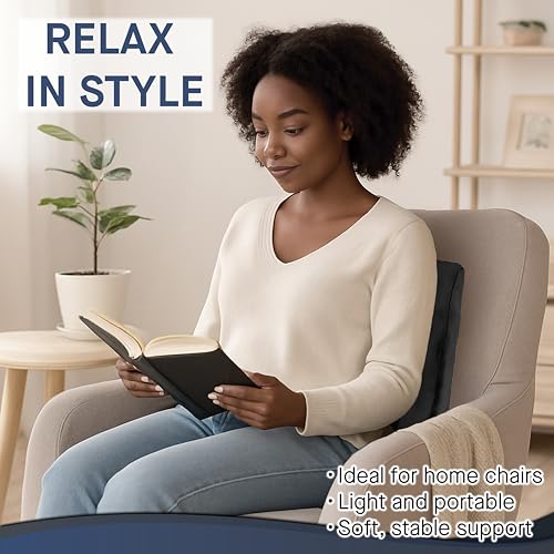 Lumbar Support Pillow Mid and Lower Back with Cooling (Black With Cooling Gel)