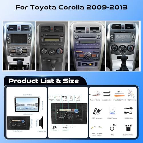 8 Core 4G+64G Car Stereo Radio for Toyota Corolla 2009