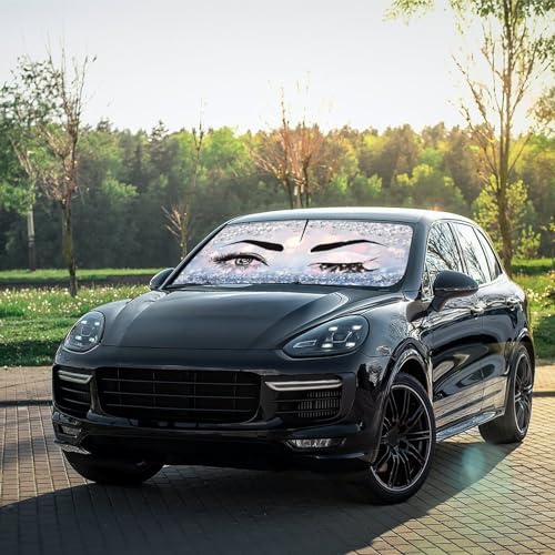 Hello Girl Gorgeous Eyelash Car Windshield Sun Shade Umbrella Automotive Windshield Sunshade Foldable Front Car Accessories Interior Decor to Keep Vehicle Cool for Most Vehicles 57'' X 30'' (57'' X 30'' / style-AB19)