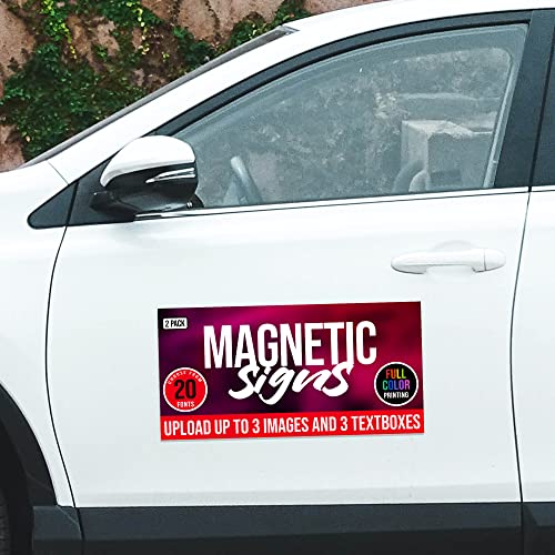 2 Pack Personalized Magnetic Signs for Vehicles (Design G)