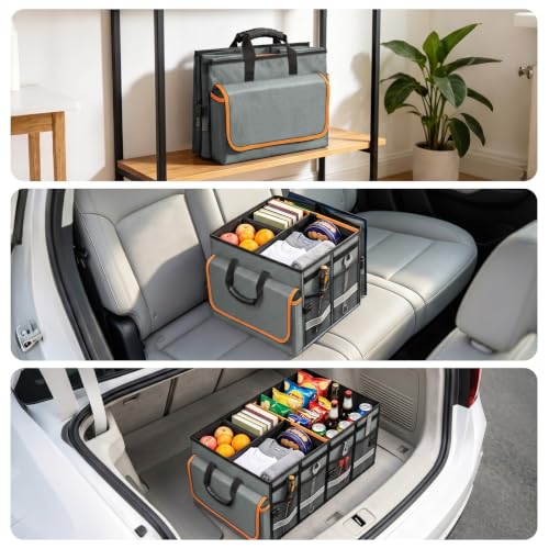 Car Trunk Organizer and Storage for Car (Grey / Medium)