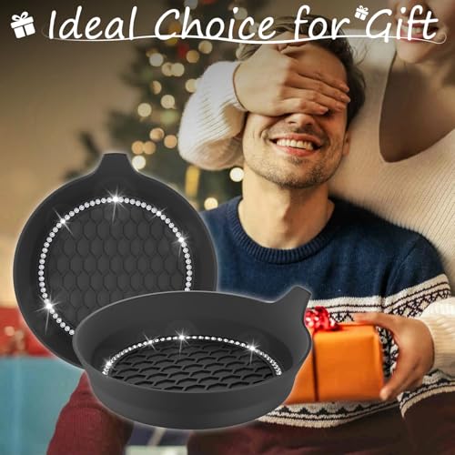 2 PCS Car Cup Coasters (Black*2PCS / With Diamonds)