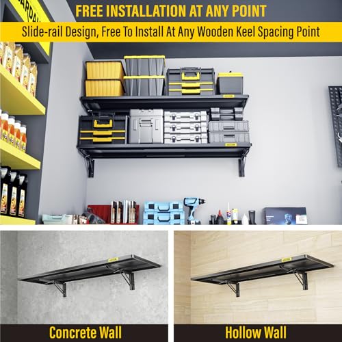 1.3x4ft Adjustable Rail Type Folding Storage Rack Shelf (1.3x4ft / Black)