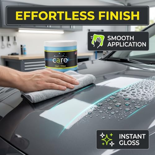 Care Gel-Wax, Car Wax for Shiny Finish, Reduces Water Spot, Durable, Effective on Various Surfaces, 26 Oz