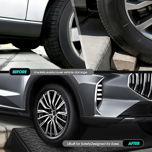 1pcs 5.7" Rise Rubber Curb Ramp Heavy Duty Loading Driveway Ramp Threshold Ramp 38.6" W x 14.8" D x 5.7" H for Loading Dock (5.7 in)
