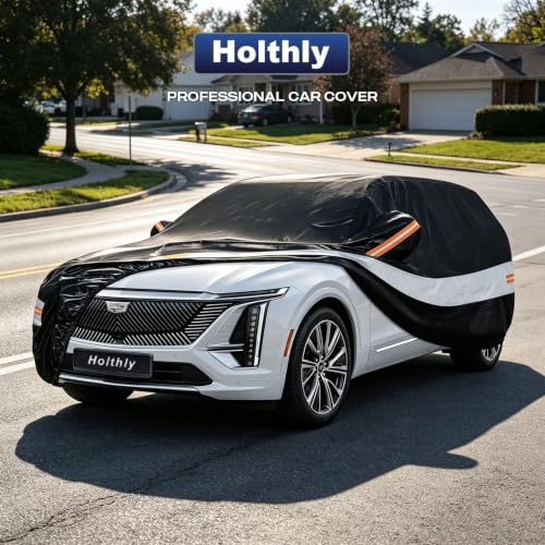 10 Layers SUV Car Cover Custom Fit for Cadillac Lyriq (Black Gray / Custom Fit for Cadillac LYRIQ)
