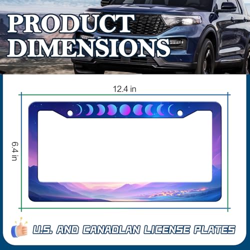 Moon Phase Mountains License Plate Frames (Moon Phase1)