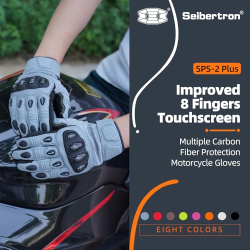 SPS 2 Plus Unisex Touchscreen Road Racing Motorcycle MTB Sports Gloves Also fit BMX MX ATV Mountain Bike Bicycle Cycling Off (Grey Sps-2 Plus / L Adult)
