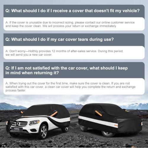 10 Layers SUV Car Cover Custom Fit Mercedes (Black Gray / Custom Fit for Mercedes-Benz GLC)