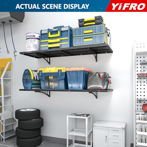 2 Pack 1.5x4ft Heavy Duty Garage Wall Shelving (Black / 1.5x4ft-2pack)