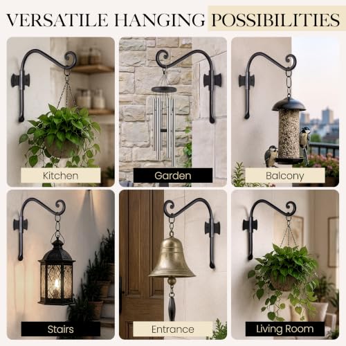 Plant Hangers Outdoor or Indoor Heavy Duty Wall Bracket Hooks (7.5 Inch / Axe Hooks)