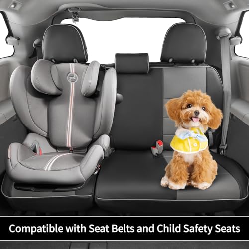 Sienna Seat Covers for 2011 (Leather (Black/Gray) / 2011-2020 Sienna 7 Seats,2nd Row W/NO Legrest)