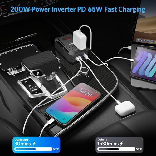 200W Car Power Inverter (Black)