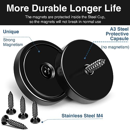 Strong Magnets with Holes 110LB+ Strong Neodymium Magnet Black