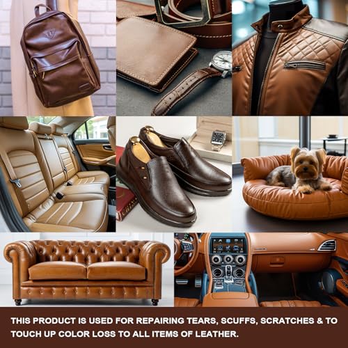 Brown Leather & Vinyl Repair Kit for Furniture (Brown)