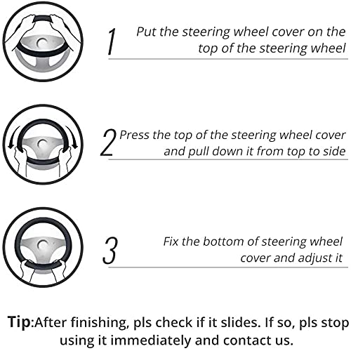 Microfiber Leather Steering Wheel Cover (Blue)