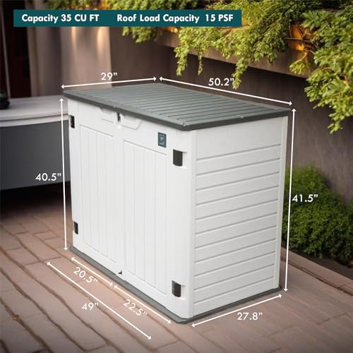 35 Cu.ft Outdoor Storage Shed (White - 35 Cu. ft)