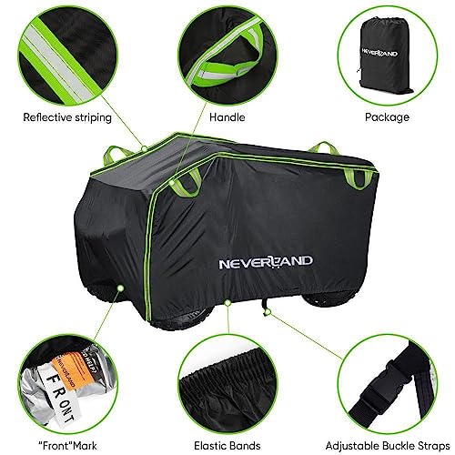 ATV Cover Heavy Duty Waterproof 4 Wheeler Cover for Honda XL (Green & Black / XL-82.7''L x 47.2''W x 45.2''H)
